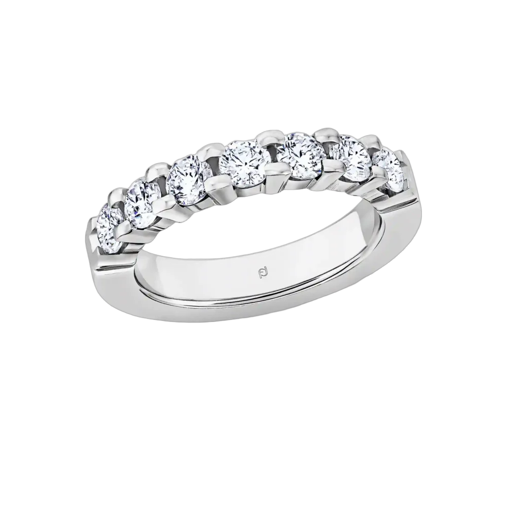 Furrer Jacot Ring 750 White Gold, 7 Brilliant-Cut Diamonds 1.400 ct.