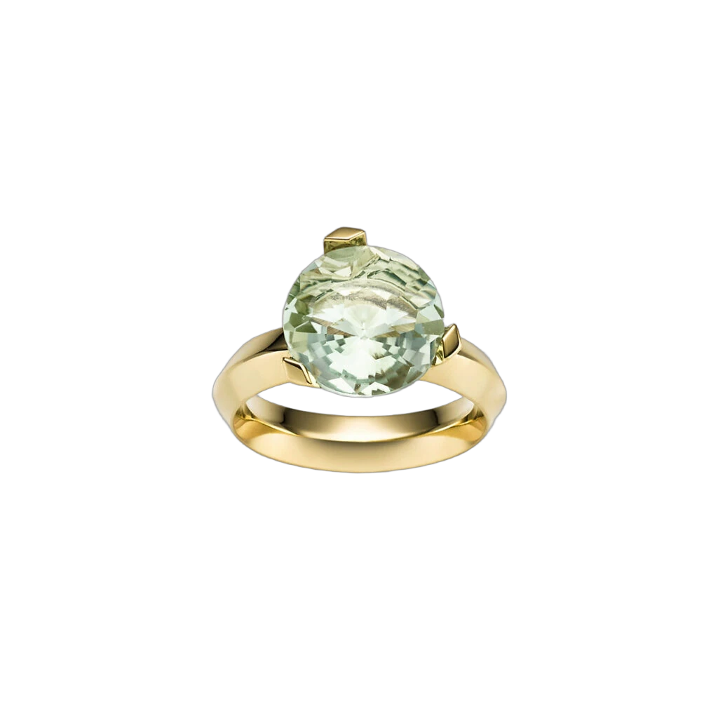 Takara Ring Flowercut Green Prasiolite