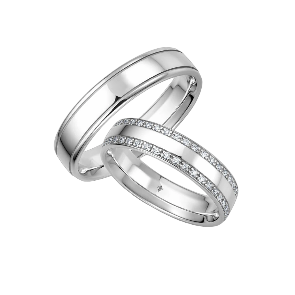 Giloy Ringpaar Carla | 750 Weißgold | 84 Brillanten