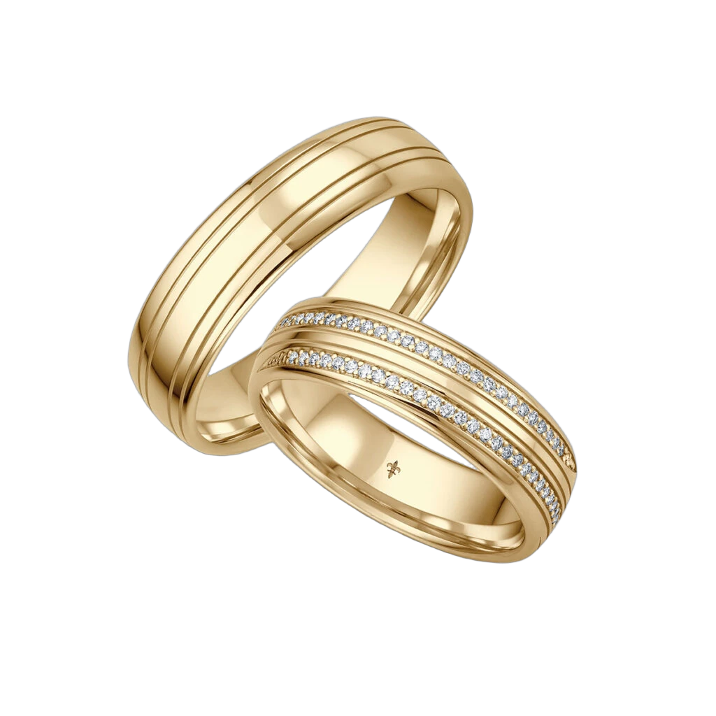 Giloy Ringpaar Renée | 750 Gelbgold | 91 Brillanten
