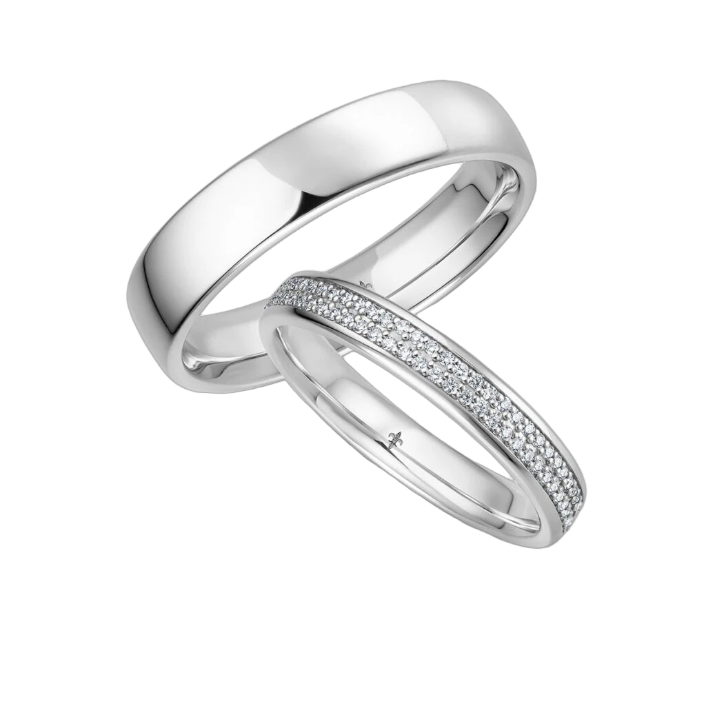 Giloy Ringpaar Roxy | 750 Gelbgold | 128 Brillanten