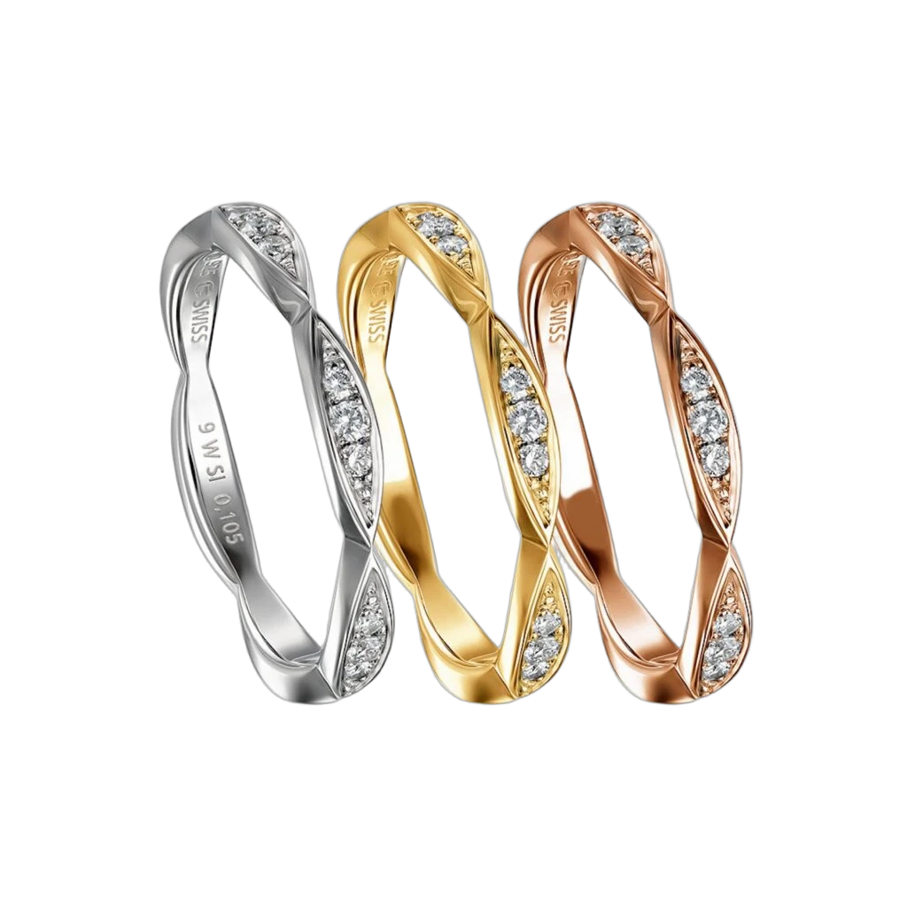Furrer Jacot Women's Ring 750 Rose Gold | 9 Brilliant-Cut Diamonds